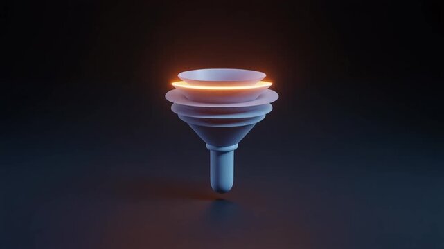 3D Business Funnel Layers