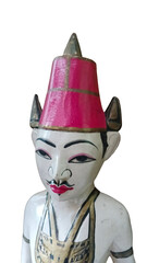 wooden doll isolated on white