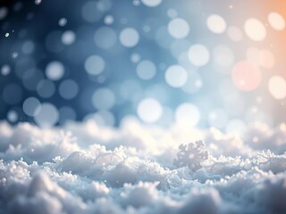 Snowflakes and subtle sparkle suggest a serene winter holiday atmosphere,  delicate,  holiday