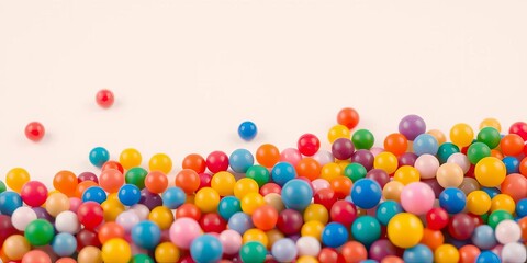 Vibrant, tiny spheres in assorted colors against a neutral backdrop,  art,   glossy
