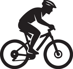 Fototapeta premium Mountain Biker Silhouette Vector – Minimal Action Sports Design