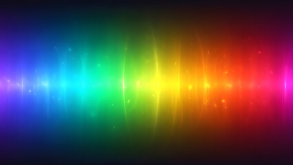 Rainbow spectrum background with vibrant light flares and particles