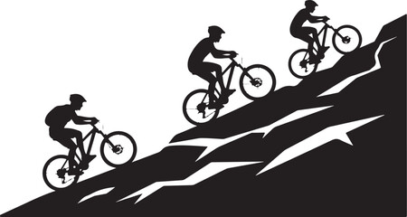 Obraz premium Mountain Cycling Adventures Silhouette 