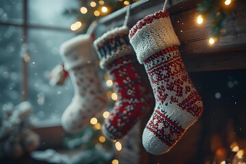 Festive Fireplace Glow and Snowflake Stockings