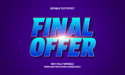 final offer editable text effect
