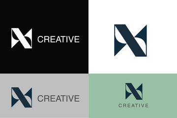 Modern N Letter Logo &ndash; Minimalist Geometric Monogram for Tech & Creative Brands