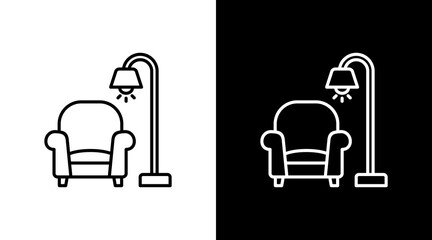 Reading Chair White Icon Set Design