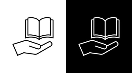 Reference Book White Icon Set Design