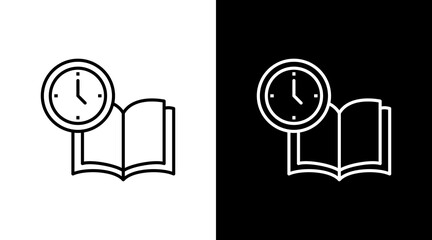 Opening Hours White Icon Set Design