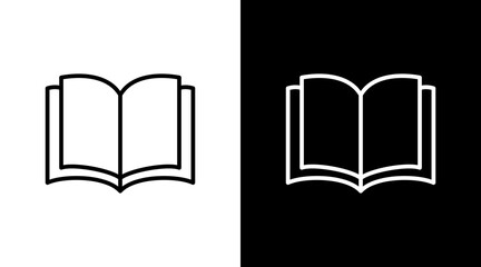Open Book White Icon Set Design