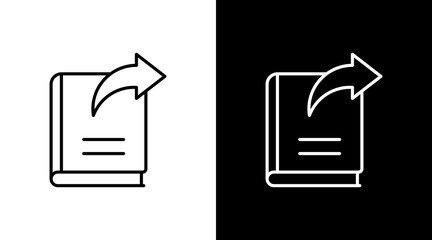 Book Return White Icon Set Design