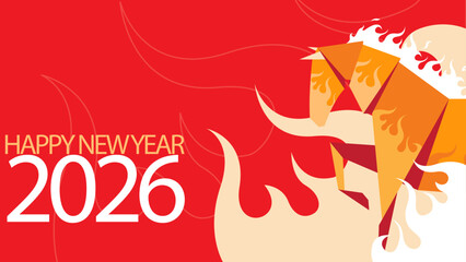 HAPPY new year 2026 sio fire horse -red