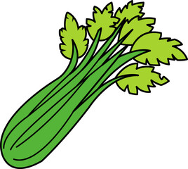 single illustration of a celery