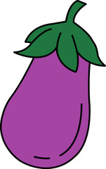 single illustration of an eggplant