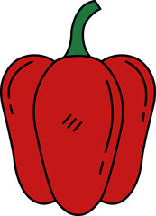 single illustration of A red pepper