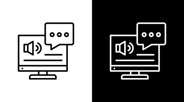 Screen Reader White Icon Set Design
