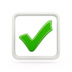 Green Checkmark in a White Square Frame