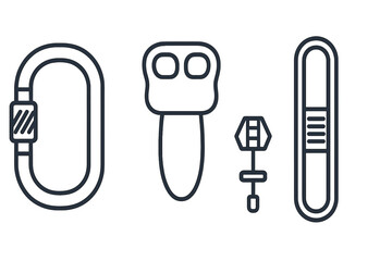 Essential safety equipment for climbing and mountaineering sports activities