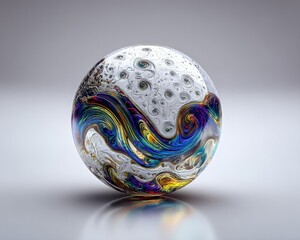Colorful Abstract Sphere With Iridescent Pattern