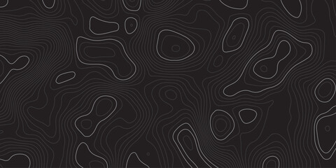 Dark abstract topographic contour map pattern with smooth flowing elevation lines and organic shapes, creating a modern minimal monochrome background ideal for digital design, branding, and wallpapers
