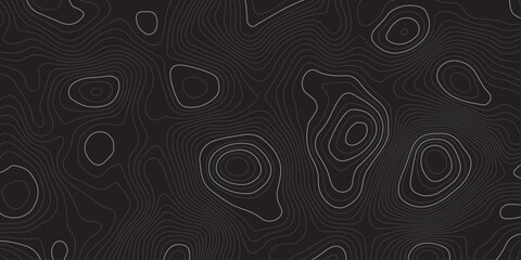 Dark abstract topographic contour map pattern with smooth flowing elevation lines and organic shapes, creating a modern minimal monochrome background ideal for digital design, branding, and wallpapers