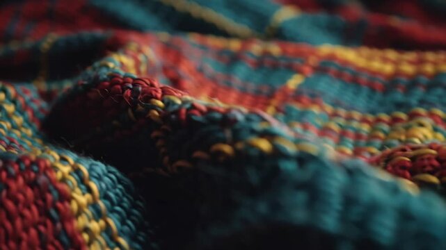 Colorful Knit Fabric Texture Abstract Woven Wool Background