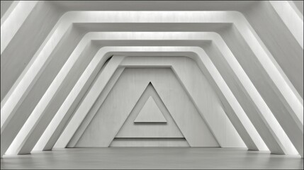 Naklejka premium Geometric Triangle Corridor with Copy Space for Product Display