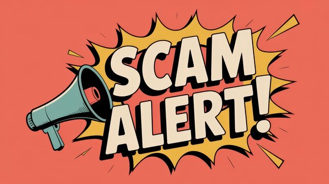 Bold graphic illustration shouts a warning using a megaphone and vibrant pop art style