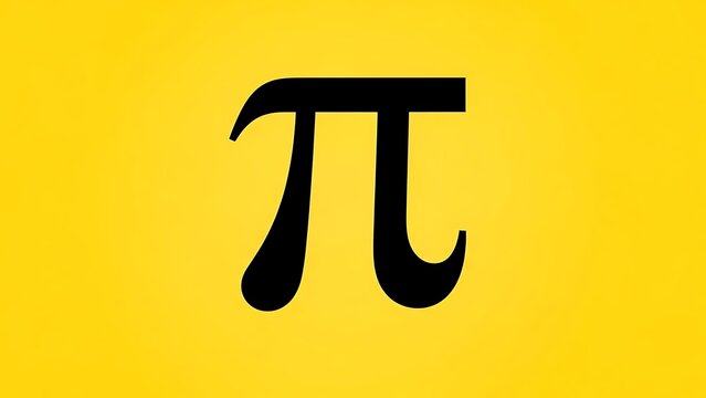 Pi mathematical constant symbol on yellow background for geometry and science