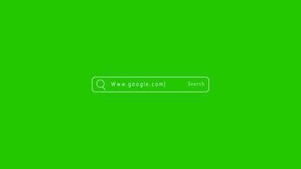 Google Search Bar Interface with URL and Search Button on Green Screen Background www.google.com internet