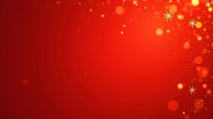 Festive red holiday background with glowing snowflakes and bokeh lights for Christmas and New Year celebrations