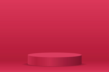 Red 3d podium stand for Product Display