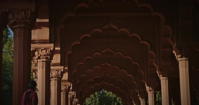 Majestic Arches Beneath a Shady Canopy Diwan-i-Aam, Delhi, India.