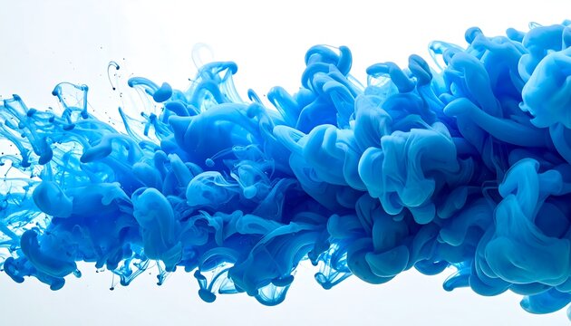 Captivating Blue Ink Cloud - A Mesmerizing Underwater Abstract Art.