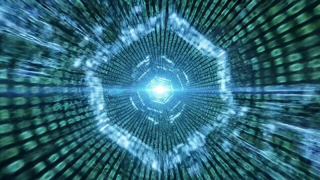Binary Code Vortex: A mesmerizing display of binary code, forming a digital vortex. This visual conveys a sense of depth, innovation, and cutting-edge digital transformation.