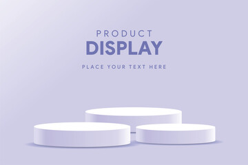 Horizontal Shape Soft Sky Blue Gradient 3D Podium Background for Product Display