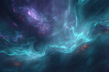 Abstract Colorful Cosmic Nebula
