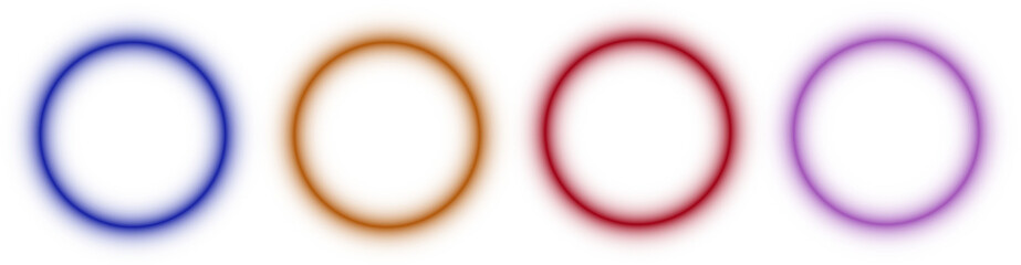 Collection of neon colorful rectangle frame glow light border rounded corners laser beam outline empty transparent background design abstract bright glow edge template effect design png