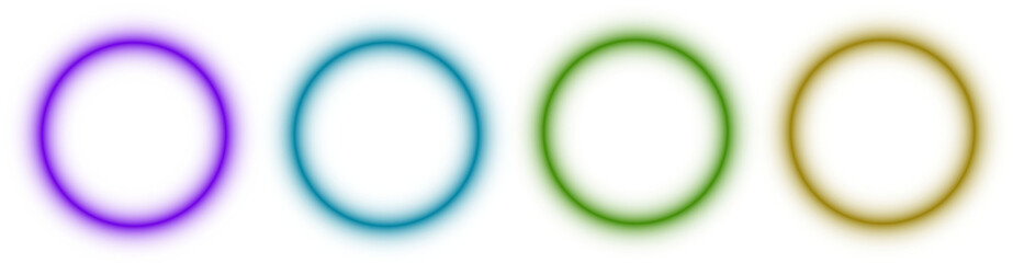 Collection of neon colorful rectangle frame glow light border rounded corners laser beam outline empty transparent background design abstract bright glow edge template effect design png