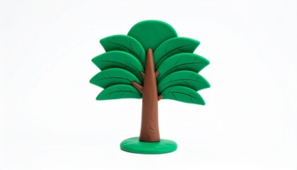 Colorful clay tree standing on a plain background showcasing craftsmanship and creativity