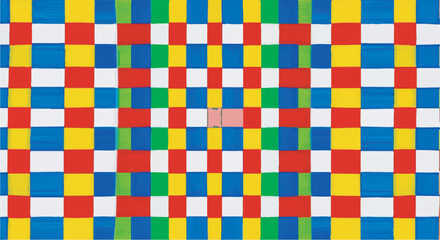 Fototapeta premium Vibrant seamless checkered pattern texture with primary colors for backgrounds and graphic design