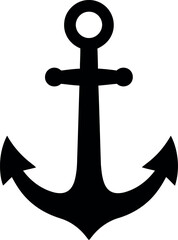 Black anchor silhouette nautical symbol