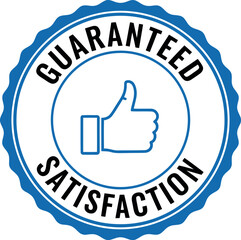 Guaranteed satisfaction thumbs up seal