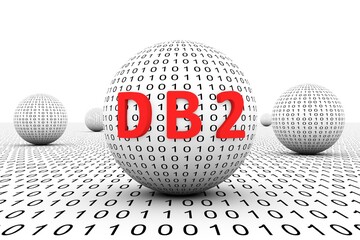 DB2 conceptual sphere binary code 3d illustration