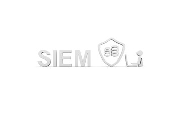 SIEM concept white background 3d render illustration