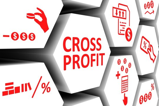 CROSS PROFIT concept cell background 3d illustration