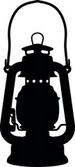Vintage oil lantern silhouette