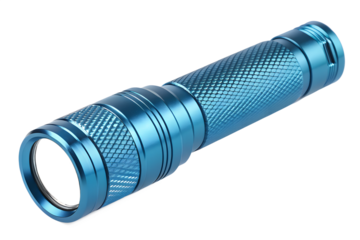 Metallic Blue LED Flashlight, Portable Tactical Torch Light, Emergency Lighting Tool