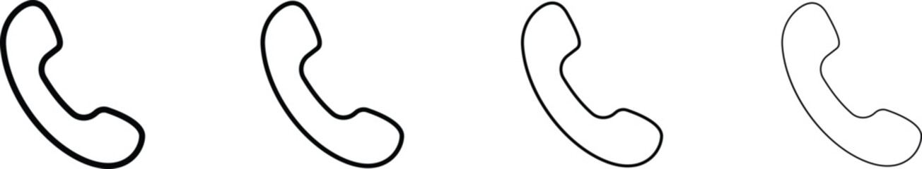 Phone Icons set featuring telephone call, Contact us symbols, Mobile Communication signs modern vector Illustration.