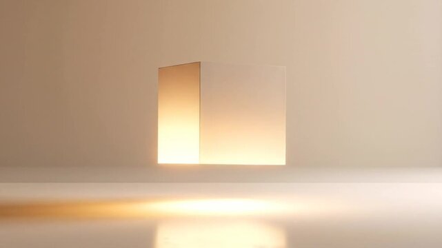 A vertically-oriented rectangle illuminated from within, casting a glow. Clean lines, simple design